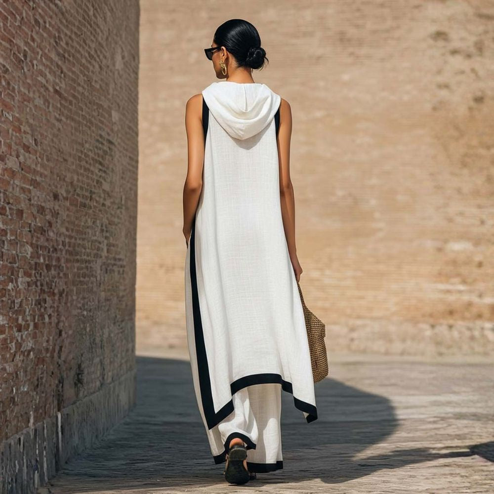 Avylen - Asymmetric Cut Linen-Cotton Set