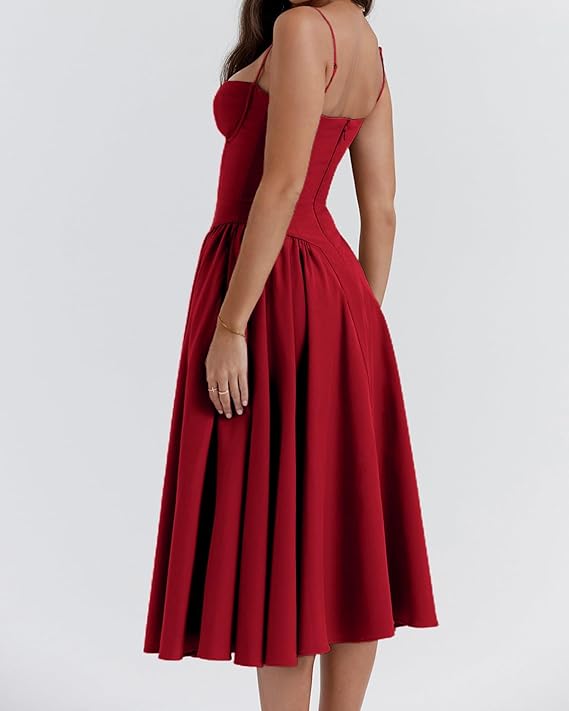 Mevara - Corset-Style Bodice Woven Dress