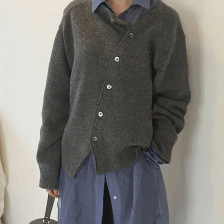 Naveya - Asymmetric Buttoned Cashmere-Blend Pullover