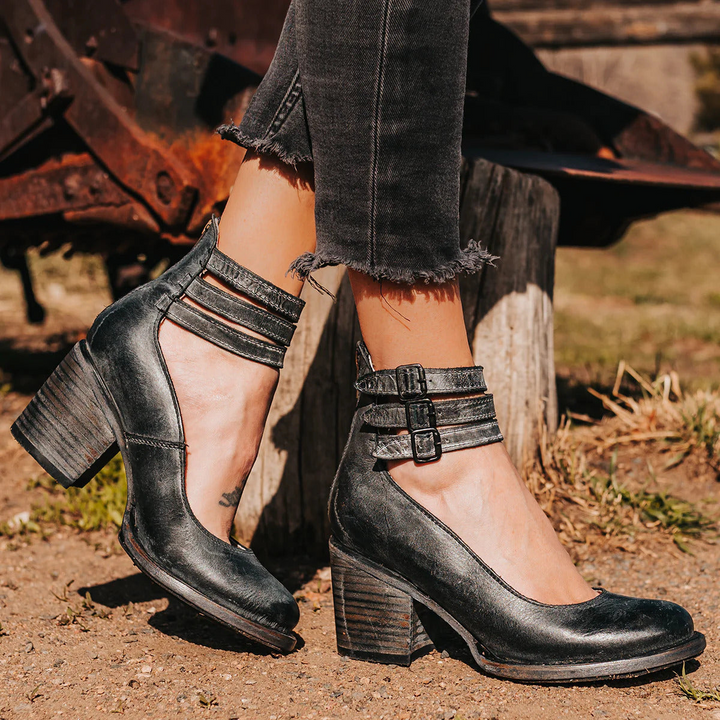 Navira - Strappy Leather Heels