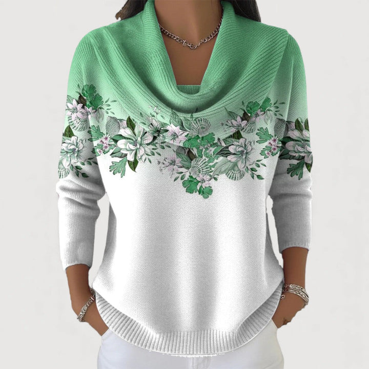 Selora - Wide High Neck Cotton Knit Jumper
