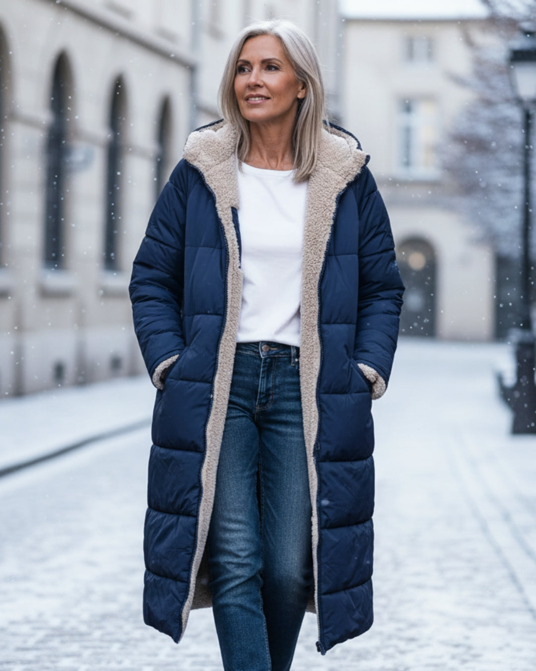 Arlise - Reversible Sherpa-Lined Coat