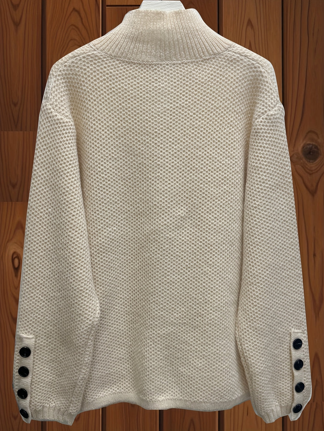 Vesara - High-Neck Knit Cardigan