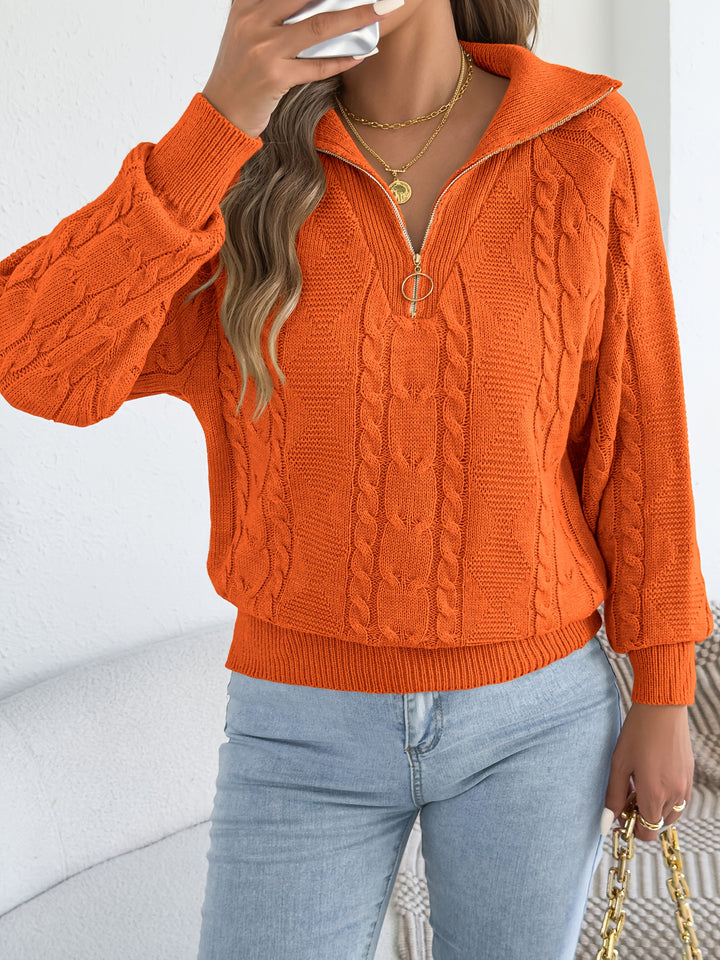 Mevira - Lantern-Sleeve Knit Pullover Sweater