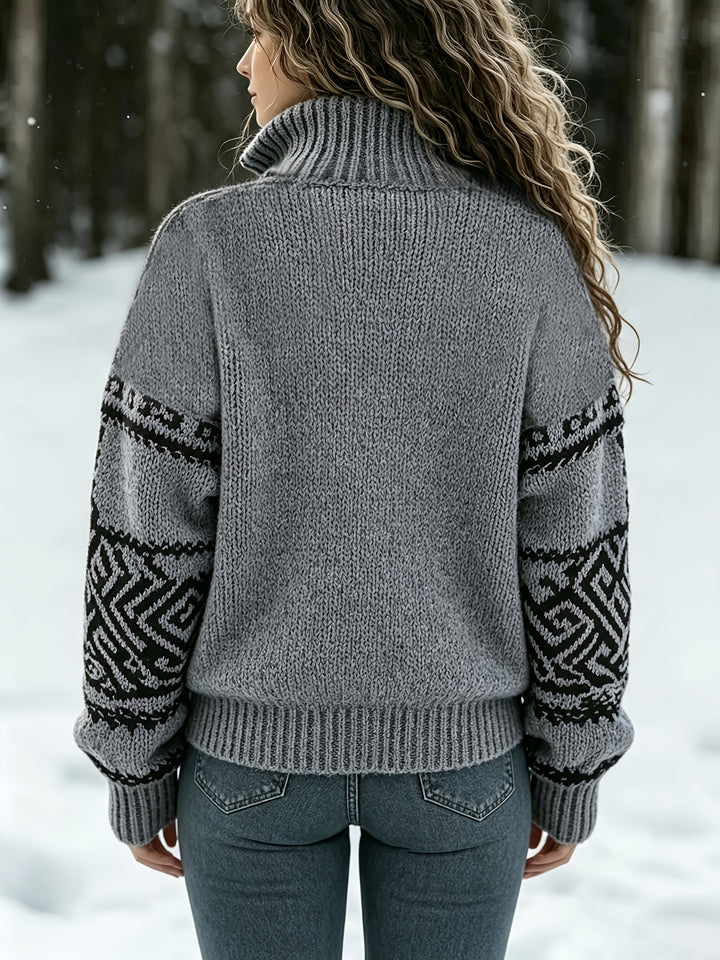 Calyne - Fair Isle Jacquard Knit Sweater