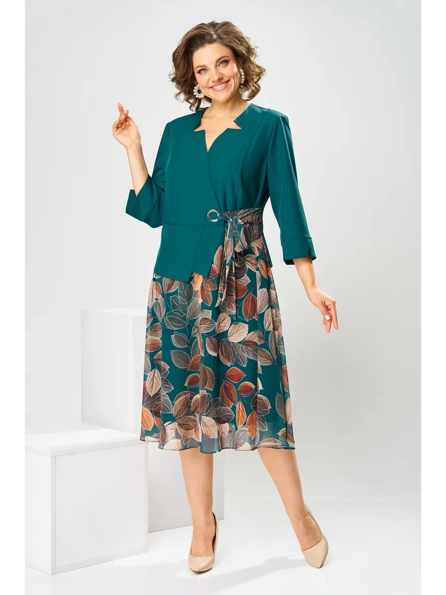 Ilyra - Notch Collar Chiffon Dress