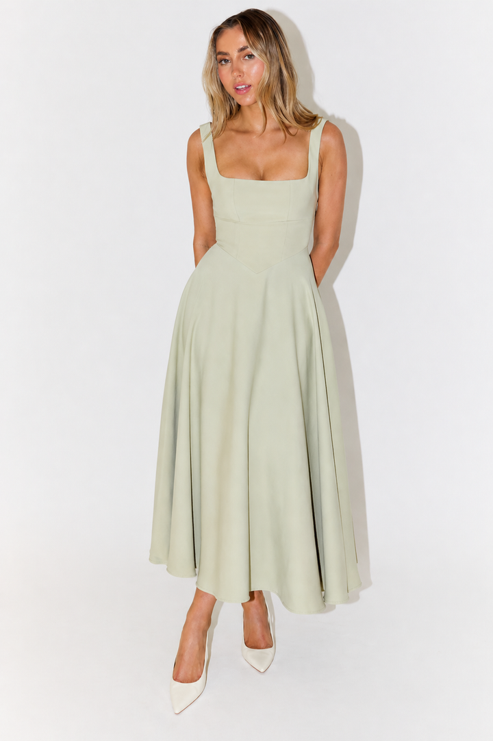 Kelara - Square Neck Woven Dress