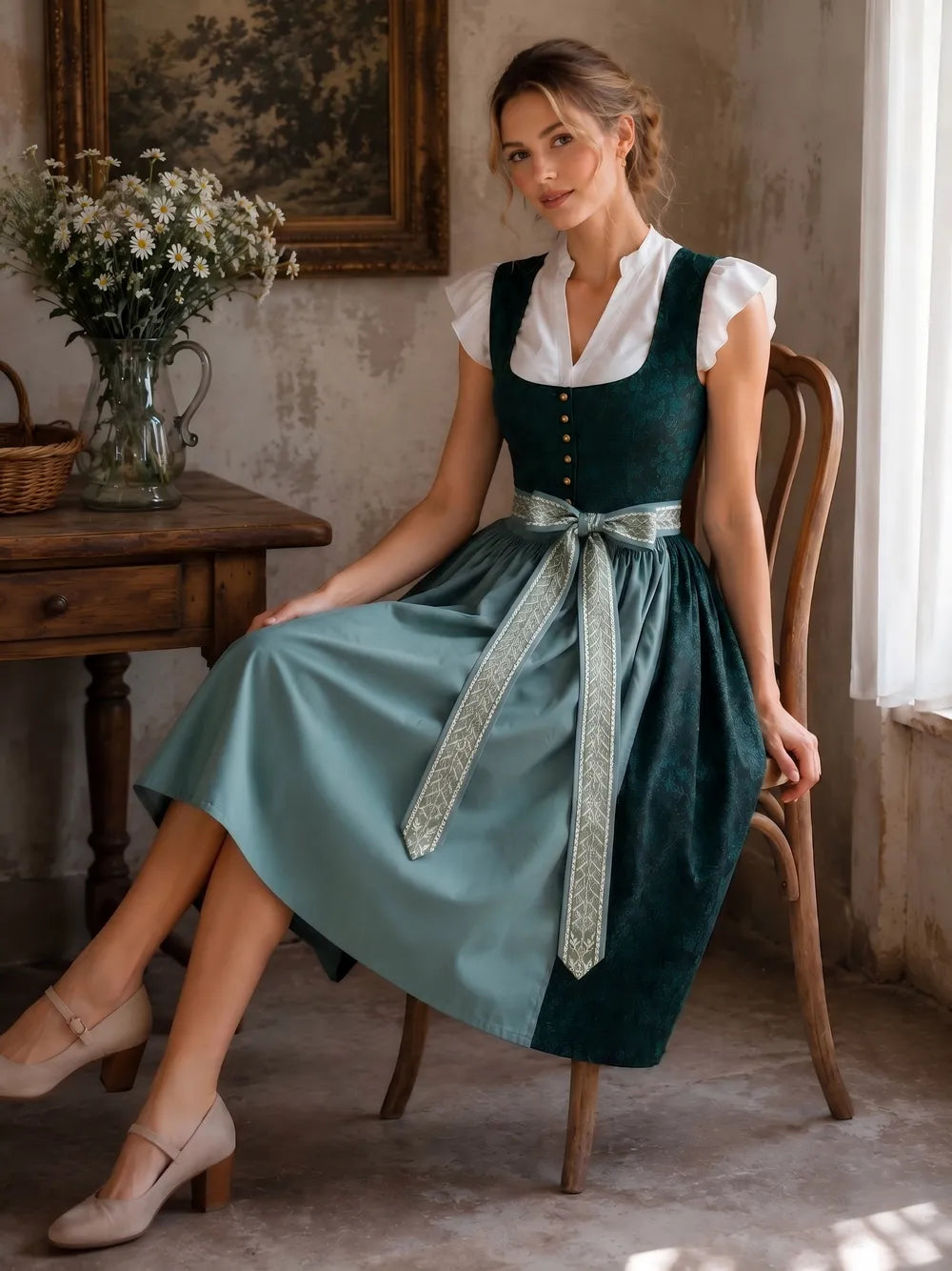 Navira - Bow-Front Woven Dress