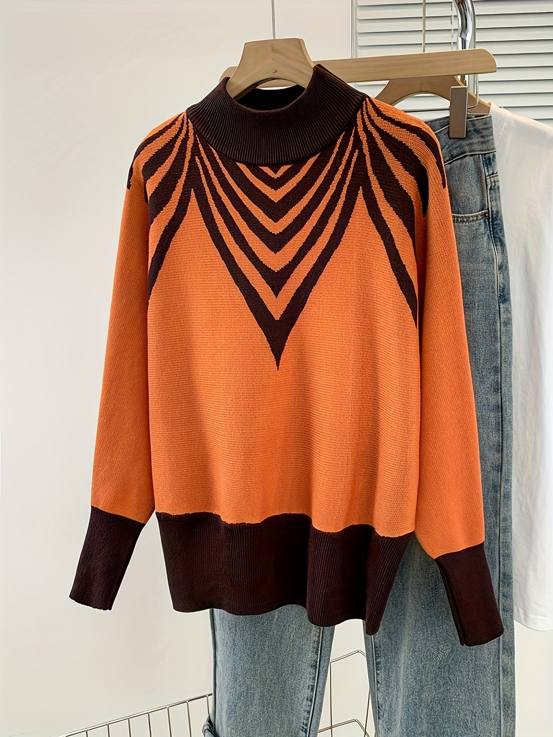 Anevra - Colour-Block Jacquard Knit Sweater