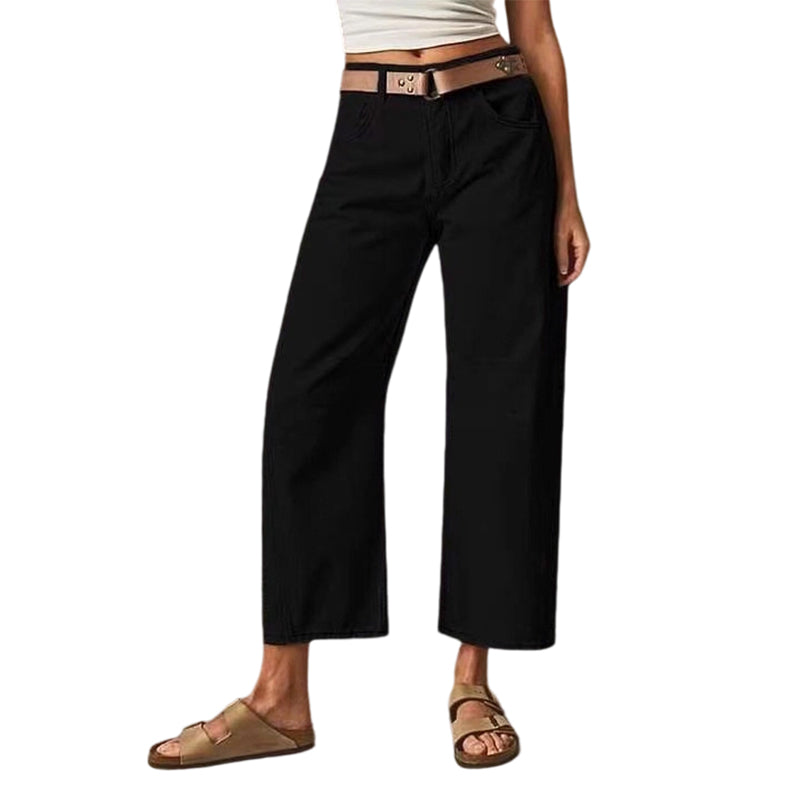 Selira - Wide-Leg Cotton Blend Trousers