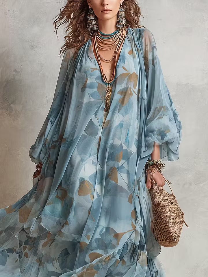 Avyra - Maxi Silk-Blend Long Dress