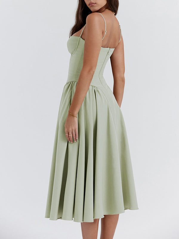 Mevara - Corset-Style Bodice Woven Dress