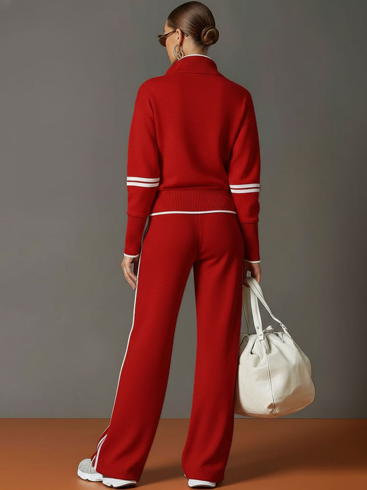 Mireva - Wide-Leg Blouse And Trousers Set