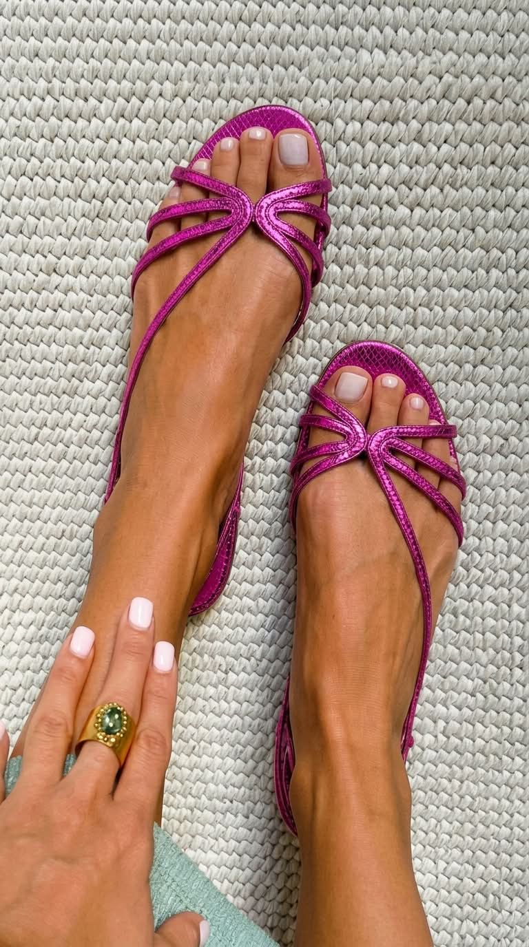 Kirela - Thin-Strap Metallic Sandals