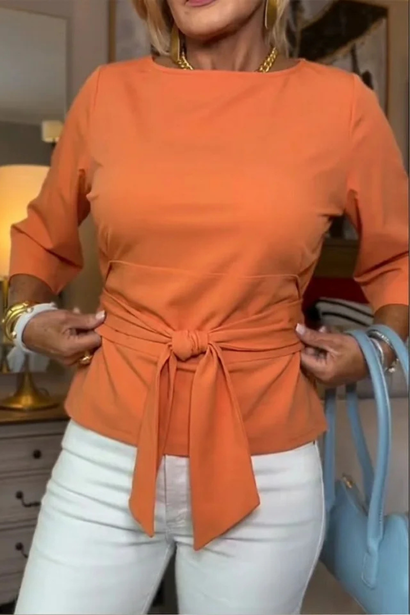 Novira - Bow-Waist Woven Top