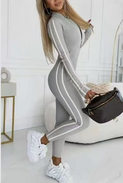 Vayla - Contrast Side-Stripe Stretch Jersey Jumpsuit