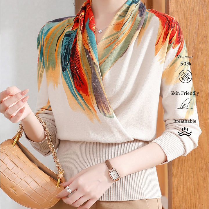 Rilena - Rhinestone Viscose Knit Sweater