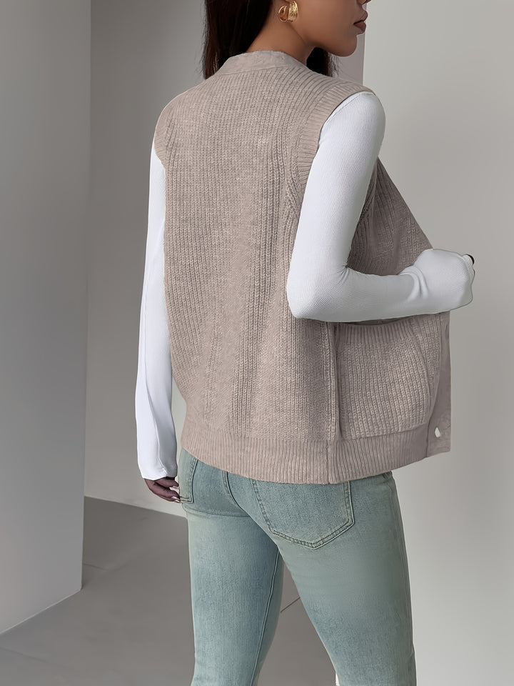 Vesara - V-Neck Knit Vest