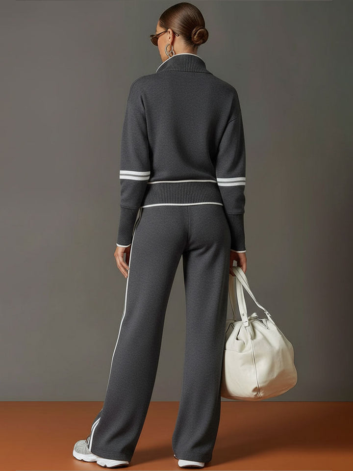 Mireva - Wide-Leg Blouse And Trousers Set