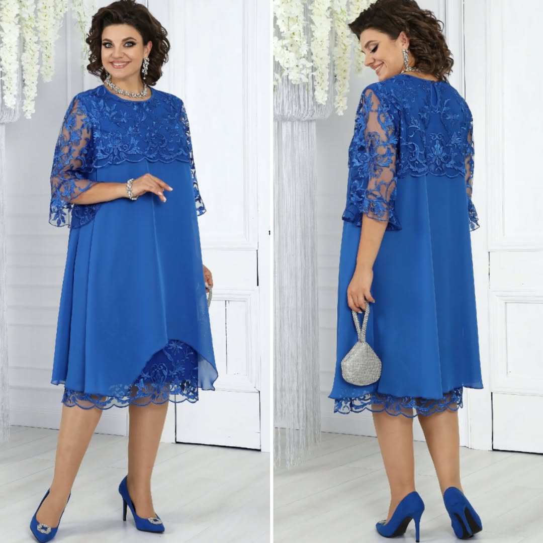 Novira - Patchwork Chiffon Dress