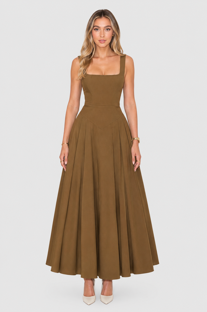 Kelara - Square Neck Woven Dress
