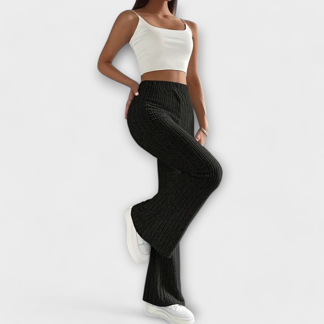 Velara - Elastic Waistband Woven Trousers