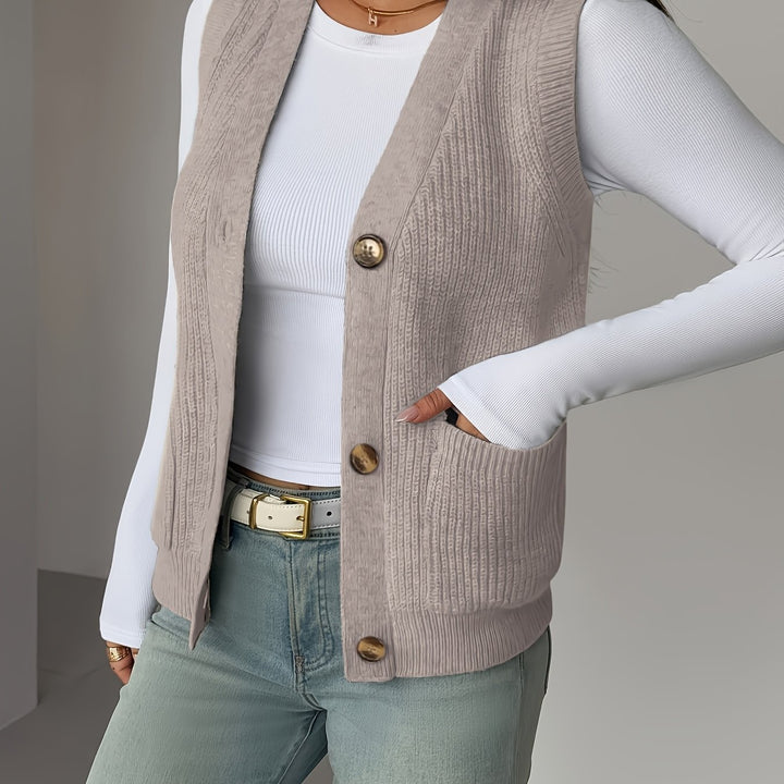 Vesara - V-Neck Knit Vest