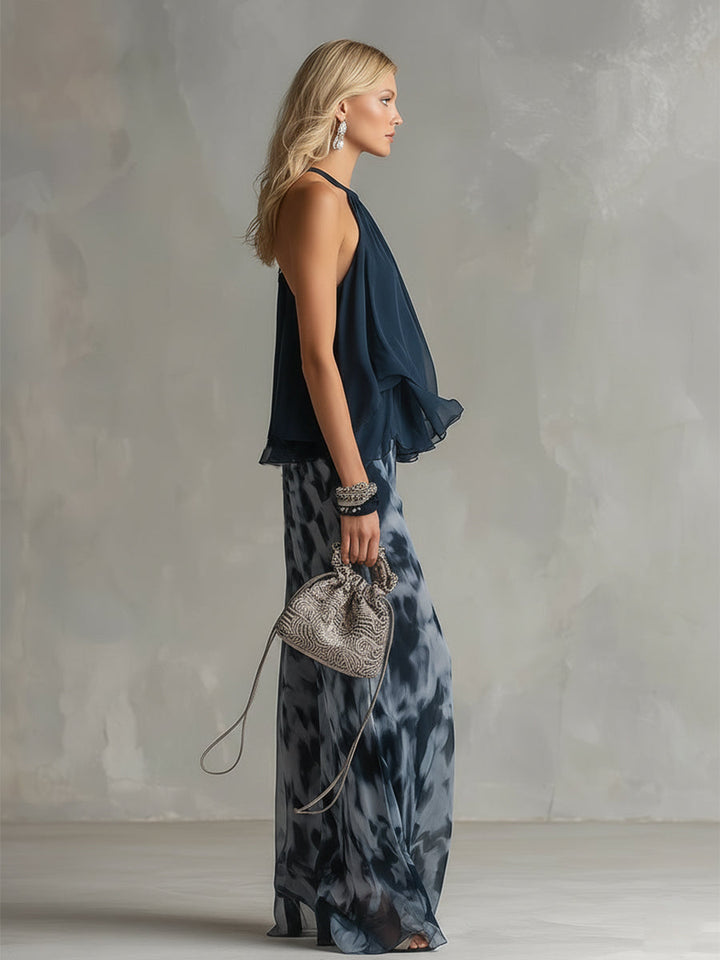 Rivana - Halter Neck Chiffon Set