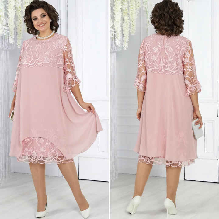 Novira - Patchwork Chiffon Dress