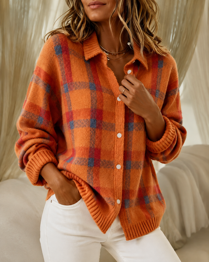 Novira - Checked Knit Sweater