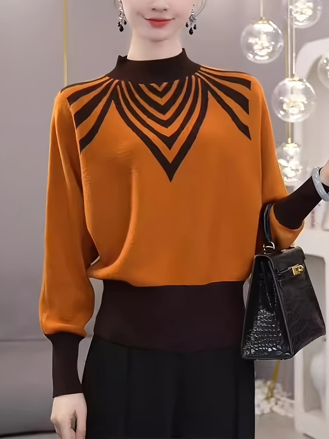 Anevra - Colour-Block Jacquard Knit Sweater