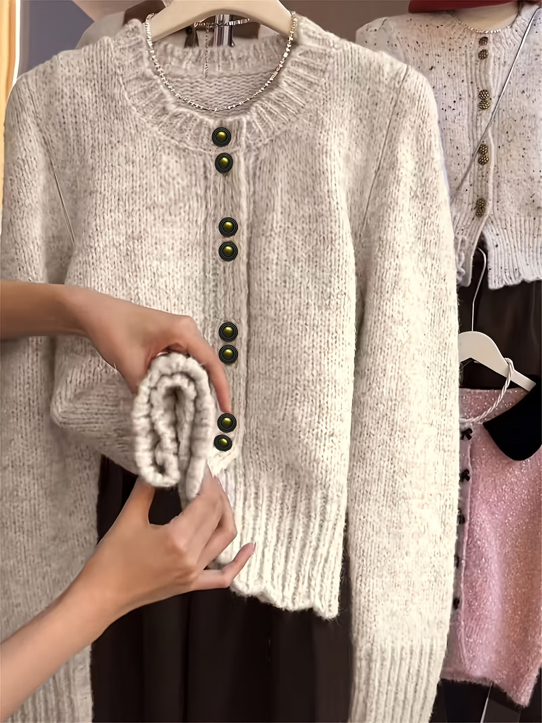 Rilena - Single-Button Knit Cardigan