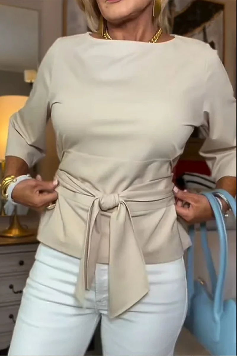 Novira - Bow-Waist Woven Top