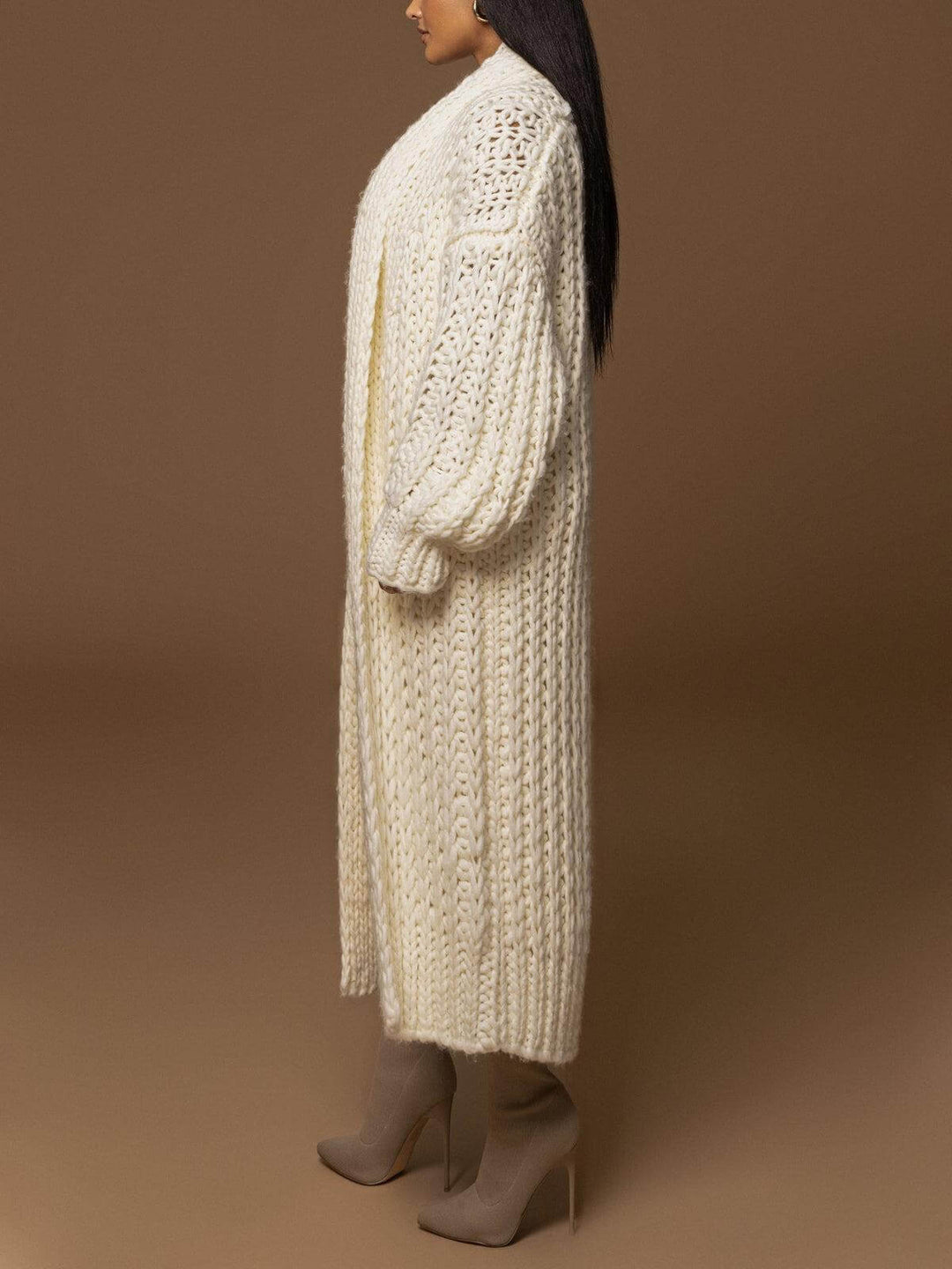 Renali - Shawl Collar Knitted Coat