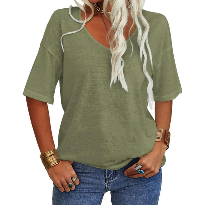 Kelira - Petal Sleeve Stretch Jersey T-Shirt