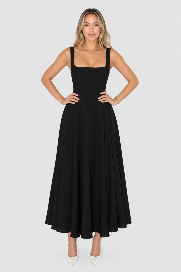 Kelara - Square Neck Woven Dress