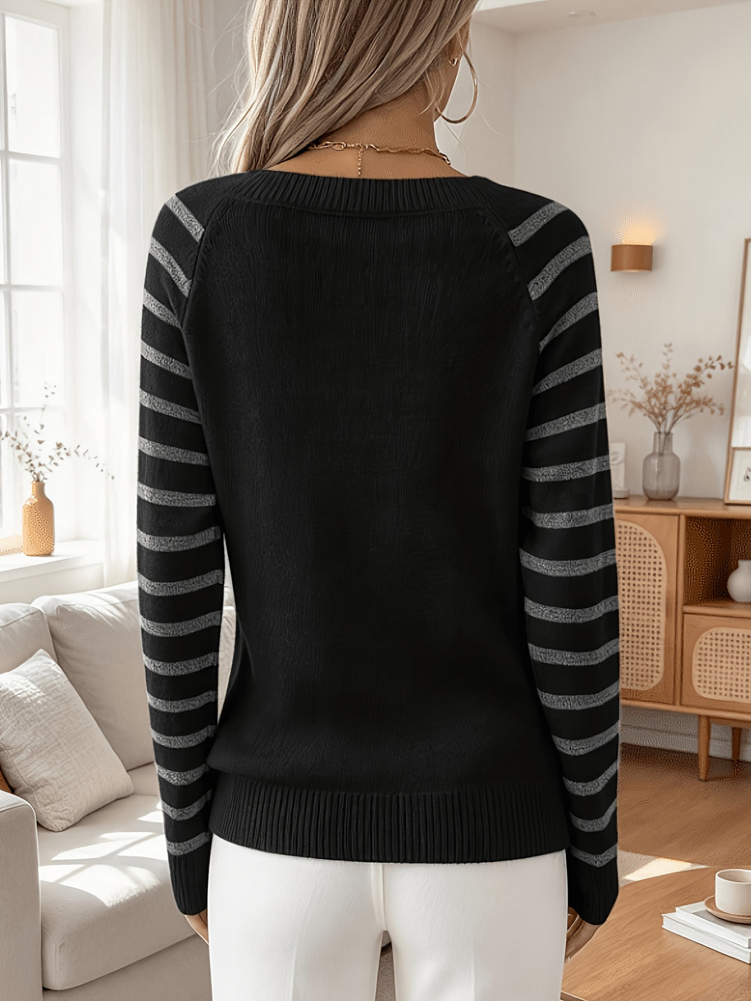 Velara - Sequin-Trim Knit Sweater