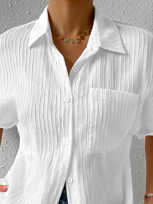 Navira - Shirt Collar Cotton-Blend Blouse