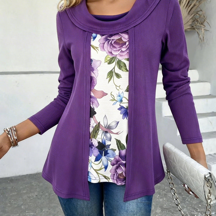 Tivora - Faux Two-Piece Knit Top