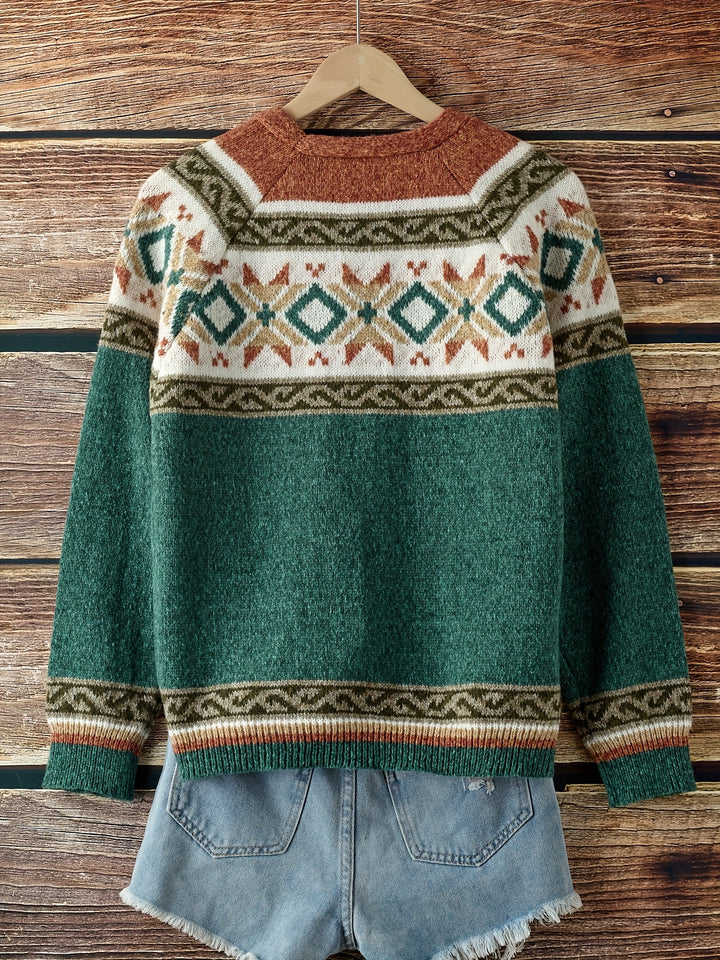 Mireva - Colour-Block Knit Cardigan
