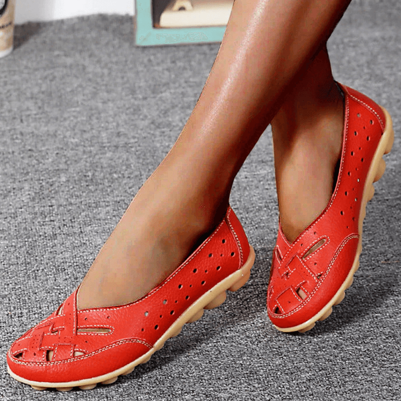 Nevara - Gel-Cushioned Sole Leather Loafers