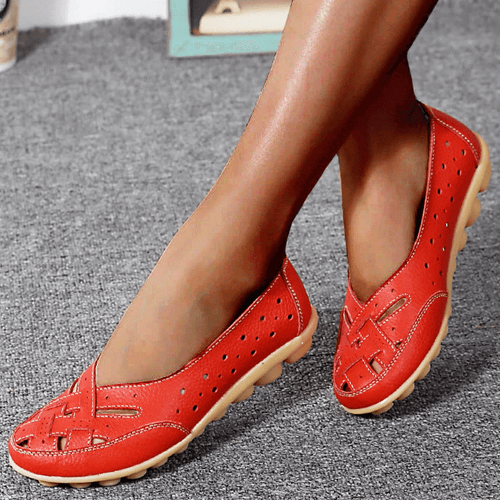 Nevara - Gel-Cushioned Sole Leather Loafers