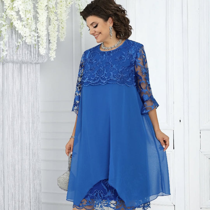 Novira - Patchwork Chiffon Dress
