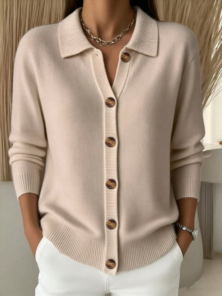 Relani - V-Neck Rib-Knit Cardigan