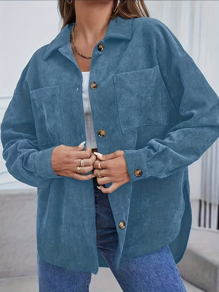 Novira - Henley Neck Corduroy Shirt