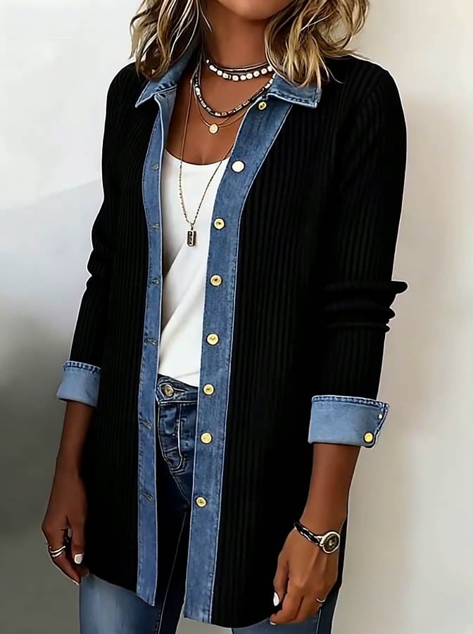 Kivara - Contrast Patchwork Woven Jacket