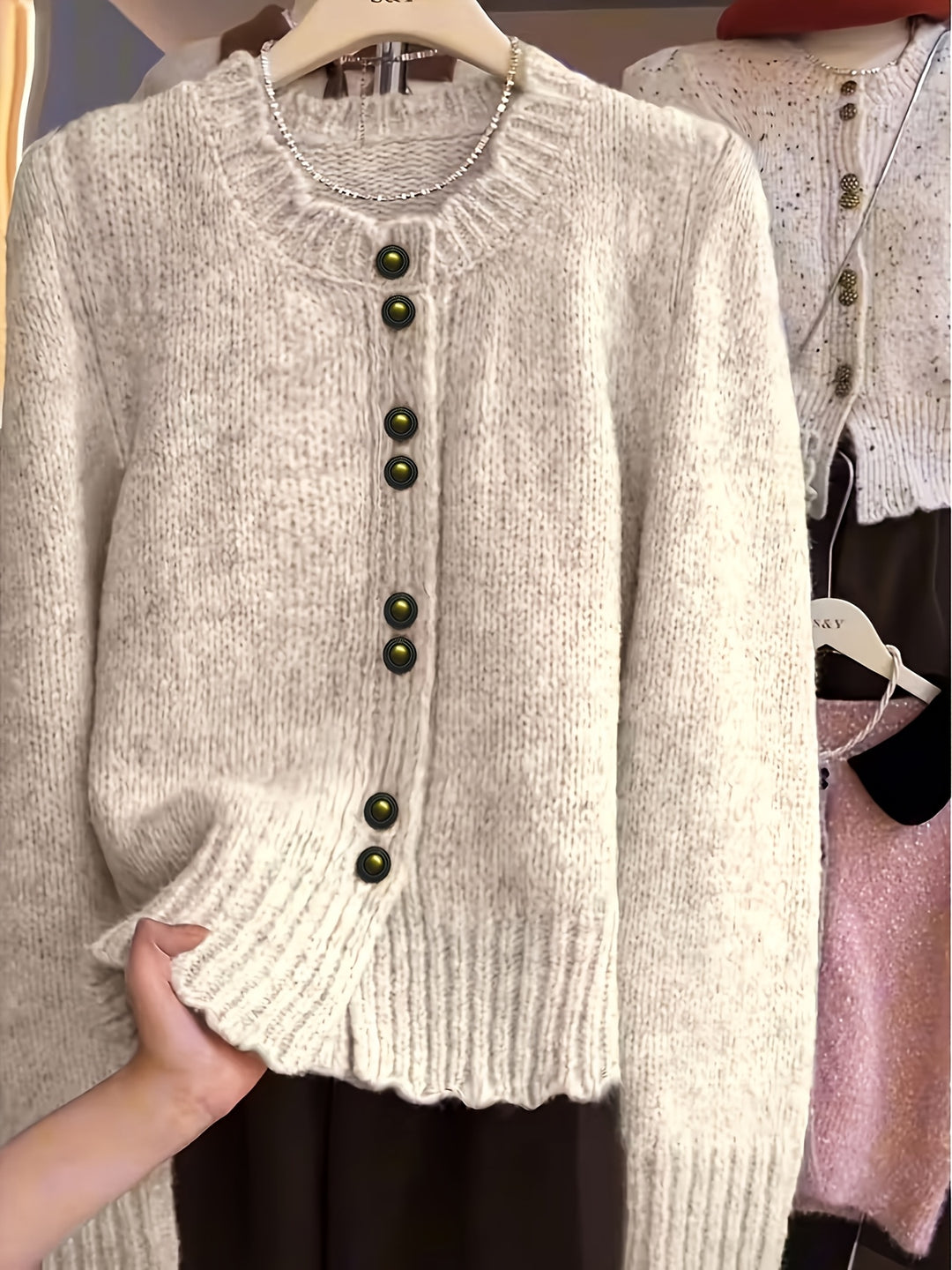 Rilena - Single-Button Knit Cardigan