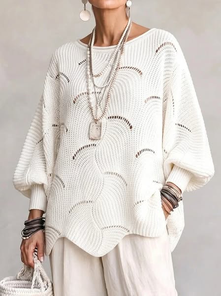Velira - Wavy Open-Knit Jumper
