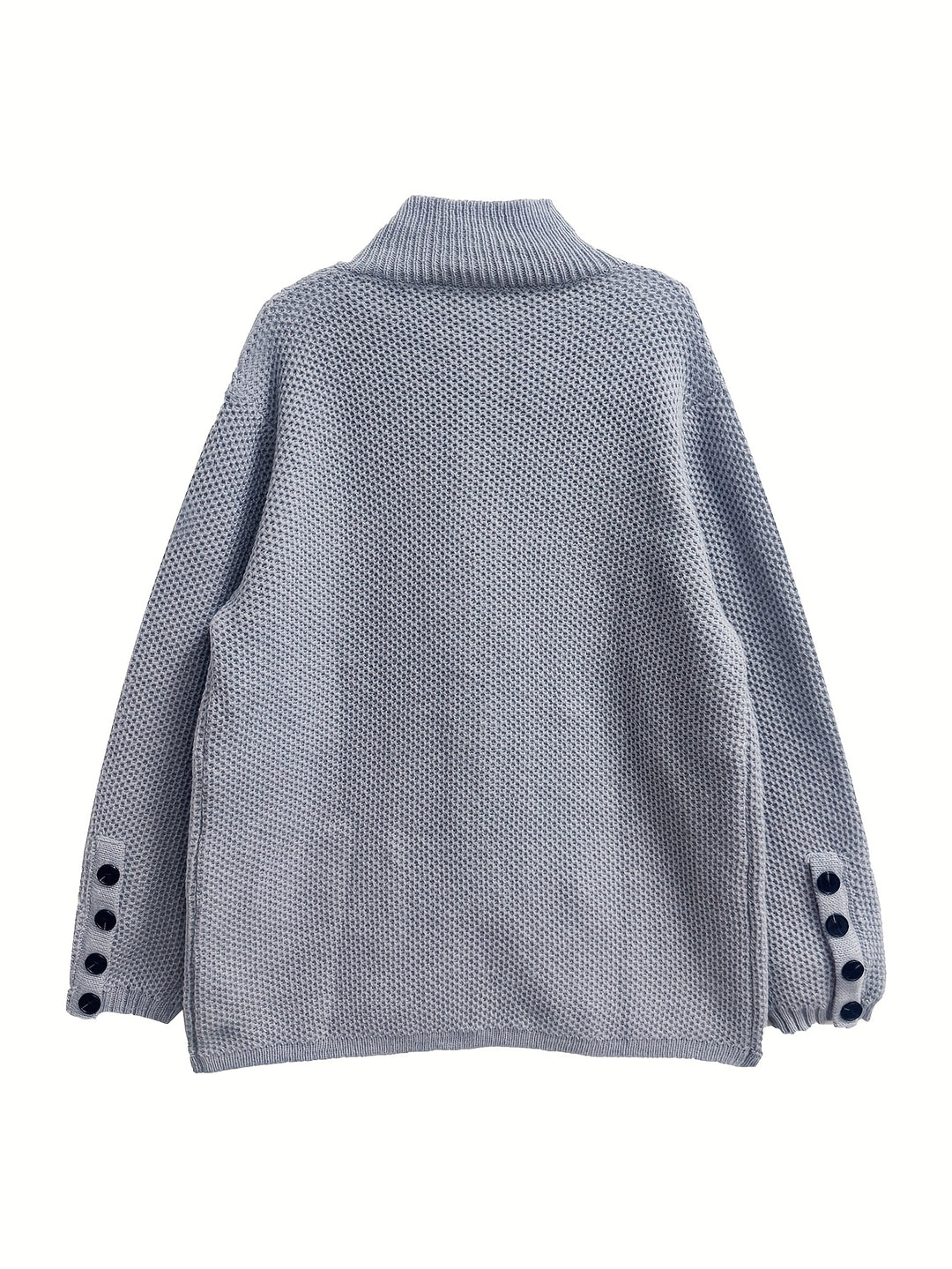 Vesara - High-Neck Knit Cardigan