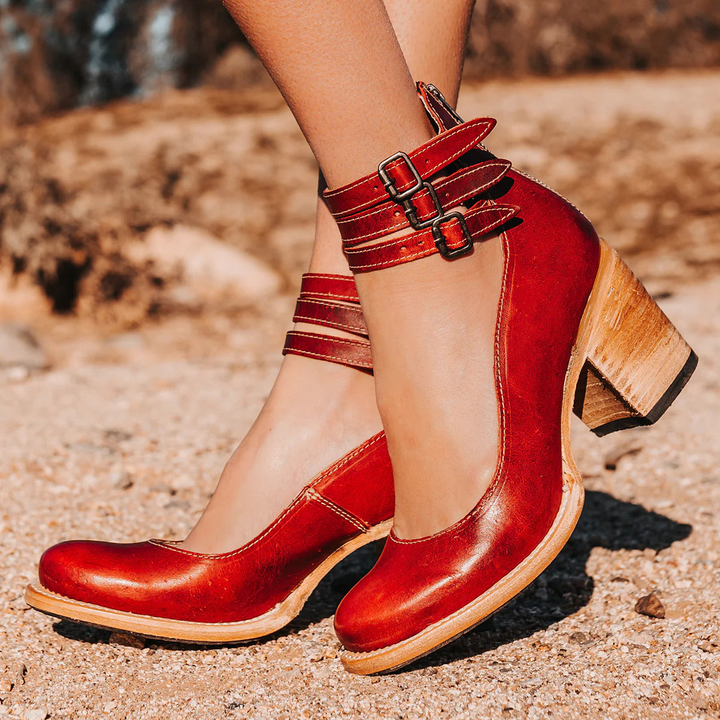 Navira - Strappy Leather Heels